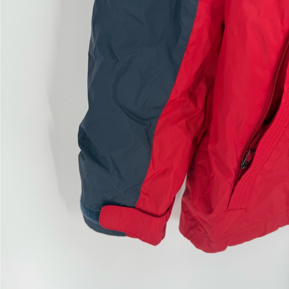 Columbia Red Gray Fleece-Lined Windbreaker Jacket Full Zip Outdoor Hiking Coat - Picture 7 of 10